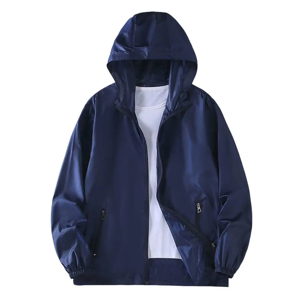 Mens UV Protection Jacket Lightweight Hooded Windbreaker